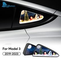 Metall Auto Heckscheibe Dreieck Weihnachten Trim Licht für Tesla Modell 3 Modell Y 2019 2020 2021 2022 2023 Highland 2024 Zubehör