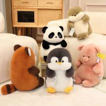 Superweiche rosa Schweinchen-Plüschtiere, Kuscheltiere, Ente, Panda, Elefant, Pinguin, flauschiges Spielzeug für Mädchen, beste Geburtstagsgeschenke für Jungen