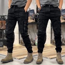 Erhöhte Utility-Hose für Herren, 2025, Herbst, wasserabweisend, Cargos, bewegliche Knie, Tech, konische, urbane Outdoor-Hose, M-4XL
