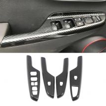 ABS Carbon faser Tür Fenster glas Lift Control Switch Panel Abdeckung Trim 4 stücke Fit Für Hyundai Kona Encino 2017-2020 Zubehör