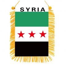 xvggdg xvggdg Benutzerdefinierte Flagge Banner 10*15 cm Syrien Kleine Hängende Flagge Doppelseitige Auto Dekoration Syrien Mini Wimpel