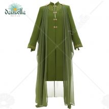 DAIZBELLA Herren Elfen-Ritter Kostüm Grüner Mantel Umhang Mittelalterliches Kostüm für Renaissance-Fest Halloween