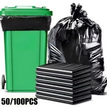Extra Large Black Thick Trash Bags Flat Top Cleaning Bags Heavy Duty Commercial Kitchen Outdoor Waste Plastic Garbage Sacks