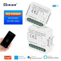 GIRIER Smart Dry Contact WiFi Switch Module Smart Home DIY Breaker Relay DC 12/24V AC 100-240V