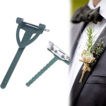 10Pcs DIY Kunst Pflanze Blume Brosche Halter Feste Clip T Form Dreieck Pin Material Hochzeit Schmuck Machen Liefert Zubehör