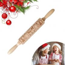 Weihnachten geprägt Nudel holz Holz Weihnachten Hirsch Muster Prägung gravierte Holzstäbchen für DIY Fondant Kuchen Kekse Werkzeuge