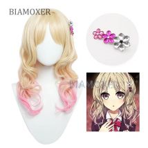 45 cm lange Komori Yui Cosplay Perücke Haarnadel DIABOLIK LOVERS Gerades rosa Kunsthaar für Rollenspiele für Erwachsene