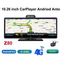 10.26 pollici GPS per auto DVR Wireless Carplay e Android 4G + 64G ADAS 5G WiFi BT 24 ore Park Monitor Specchietto retrovisore Videoregistratore