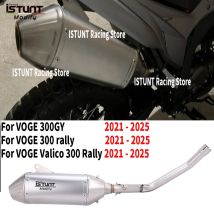 Slip-On-Auspuffanlage für VOGE 300GY Valico 300 Rally 2021 - 2025 Motorrad Auspuffsystem Edelstahl Mittelrohr Schalldämpfer Espace Moto