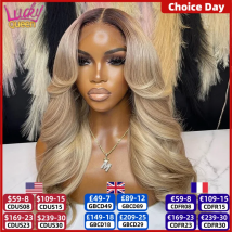 Parrucca frontale colorata bionda Ombre 13X6 Capelli umani per le donne Parrucca anteriore in pizzo 13X6 trasparente con radice scura Pre pizzicata