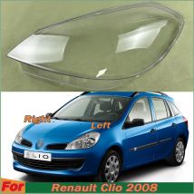 For Renault Clio 2008 Headlamp Cover Shade Headlight Transparent Lens Lamp Shell Masks Plexiglass Replace Original Lampshade