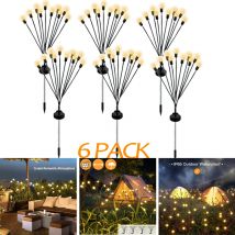 6PACK Solar LED Licht Im Freien Wasserdichte Garten Landschaft Lichter Firefly Garten Lichter Rasen Garten Decor Solar Licht