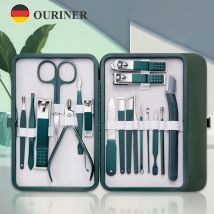 Ouriner7/10/12/18 pcs Maniküre Set Nagel knipser Kit profession elle Edelstahl Nagel pflege werkzeuge mit Leder für Mann und Frau