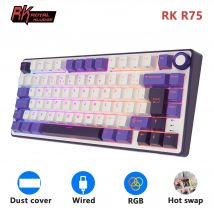 RK R75 Royal Kludge Guarnizione Tastiera da gioco cablata 80 tasti Tastiera meccanica retroilluminata 80% RGB sostituibile a caldo con copritasti MDA PBT