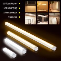 Luci notturne a LED Luce per armadio con sensore di movimento a LED ricaricabile senza fili per armadio Cucina Armadio Scale Magnetico sotto le luci