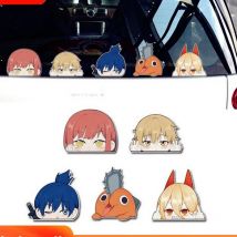 Adesivi per auto Chainsaw Man Anime Denji Pochita Power Decalcomanie riflettenti per finestra Paraurti Tronco Custodia per computer portatile per moto