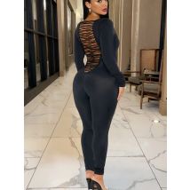 Kliou Sexy Fashion Junpsuits Woman U Collar Cross Bandage Backless Skinny Peach Buttocks Hot Girls Midnight Club Party Overalls
