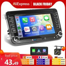 Radio samochodowe Android do VW Jetta Beetle Tiguan Touran Seat Golf Passat 2Din Radio Samochodowe 7-calowy Odtwarzacz Multimedialny Carplay Auto GPS