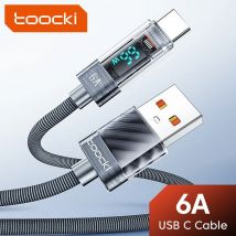 Toocki USB tipo C cavo 6A 66W per Huawei OPPO Display caricabatterie a ricarica rapida cavo USB C