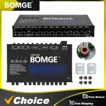 BOMGE 9-Band Car Audio Equalizer,  W/Front, Rear + Sub Output, 8V RMS Line Driver Adjustable Audio Output for Car
