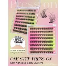 VYRILA Self Adhesive Cluster Lashes Glue-Free DIY Individual Eyelash Extension Natural Soft Lashes No Glue Needed Segmented Lash