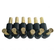 12 bottiglie Bottiglie di vetro da 15 ml Bottiglia nera con coperchio dorato con pennello per smalto gel Nail art