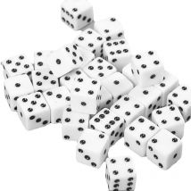 10pcs/pack White New Acrylic Dice 16mm Black Dot Square Corners High Quality Boutique Game Dice