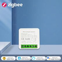 Mini ZigBee 3.0 Modulo Smart Switch 16A Controllo a 2 vie Smart Home, Casa Intelligente Interruttore della Luce Fai da Te Funziona con Zigbee 2mqtt Assistente Domestico