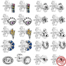 Heißer Verkauf Fitting Fit Original Pando DIY Designer S925 Sterling Silber Exquisite Schmuck Damen Stud ME Serie Ohrringe Frauen DIY