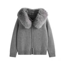 New 2025 Winter Sweater Coat Women Hooded Cardigan Fur Collar Hooded Knit Thicken Warm Women's Coats Chic Casual Outwear Coats