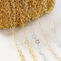 1Meter 5mm Edelstahl Gold Farbe Hohl Stern Ketten Link Handgemachte DIY Halskette Armband Fußkettchen Schmuck Machen liefert