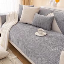 1PC Gestreiften Chenille Sofa Abdeckung für Wohnzimmer Haustiere kinder Anti-schmutzig Sofa Handtuch Matte Einfarbig Nicht-slip Couch Kissen Schonbezug