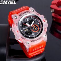 Reloj militar relojes de pulsera de cuarzo deporte 50M impermeable despertador luz analógica Digital relojes masculinos 8007 relojes digitales para hombre