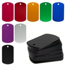 100Pcs Aluminum Blank Military ID Tag Keychian Rings Personalised LOGO Hanging Tag DIY Jewelry Making Craft Supplies