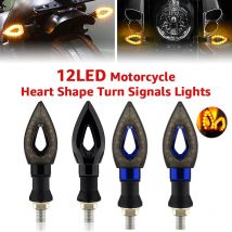 Motorcycle 12 LED Turn Signals Light Amber Blade Lamp Short Turn Signal Lights Amber Blinkers Flashers 12V Moto Indicator Lamps