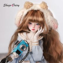Bjd Doll 1/4 Sadie Head Bariy Preppy Style Anime Female New Design Naval Short Skirt Joint Toys Fullset with Hat Shugafairy