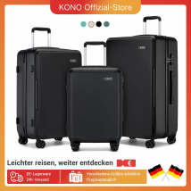 Valigia bagaglio a mano Kono 3 pezzi PC leggero + guscio rigido ABS con serratura TSA, carrello compatibile con cabina