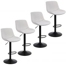 Set di 4 sgabelli da bar, sgabelli da bar girevoli ad altezza bancone con schienale, sedie da bar moderne regolabili, pelle PU alta senza braccioli