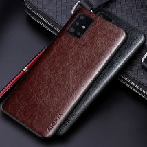Luxus PU Ledertasche für Samsung Galaxy A51 A71 A41 A31 A21S A11 4G 5G mit Business einfarbig Design Handyhülle coque
