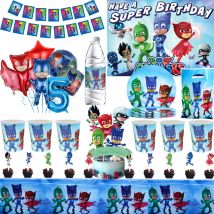 PJ Masks Maschere PJ decorazioni per feste di compleanno Connor stoviglie usa e getta tovaglia piatto sacchetto regalo Amaya Ballon Baby Shower forniture per feste per bambini