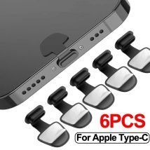 6PCS Lade Port Anti-Staub Schmutz Staub Stecker Für iPhone Samsung USB Typ-C Port Schutz Silikon staubstöpsel Abdeckung Anti-Verloren Kappe