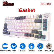RK H81 Royal Kludge Estructura de juntas Teclado mecánico trimodal español 81 teclas 80% RGB Retroiluminado 2.4G Inalámbrico Bluetooth Teclado de jugador intercambiable en caliente con cubierta