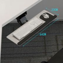 LK06AD Supporto per tastiera con poggiapolsi ergonomico inclinabile scorrevole di dimensioni XL con due tappetini per mouse per supporto per vassoio tastiera da scrivania per computer