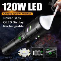 Torcia LED ricaricabile Funzione Power Bank Torcia ad alta potenza Zoomsblr Torcia ultra potente Accendino impermeabile