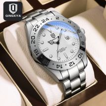 QINGXIYA Top Marke Luxus Solide Edelstahl Quarzuhr für Männer Wasserdicht Leucht Hände Datum Sport Armbanduhr Herren Uhr