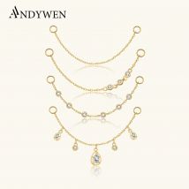 ANDYWEN 925 Sterling Silber 5,5 cm 6 cm Ersatzteile Ketten Für Stud Ohrring Piercing Hoops Tropfen Ohrring Frauen Edlen schmuck Geschenk