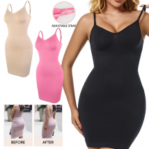 Damen-Shapewear-Kontroll-Slips für unter Kleidern, sexy Body Shaper, Bauchkontrolle, Spaghettiträger, Slip, nahtlos, schlankmachendes Cami