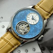 Merkur 100% Tourbillon Zegarek Męski Tytanowa Tarcza Lodowy Kwiat Szafirowy Zegarek Dla Mężczyzn Mechaniczne Zegarki Na Rękę Relogio Masculino