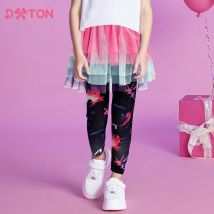 Dxton Frühling Sommer Mädchen dünne Hose mit Tutu Rock Einhorn Cartoon Druck Schichten Kinder Rock Leggings Kinder Mädchen Kleidung