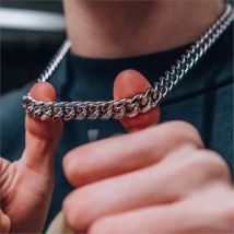 Larghezza 5/7/9MM Hiphop Cuban Link Catene in acciaio inossidabile Collana per uomo Basic Semplice Rapper Girocollo Accessori per gioielli di moda